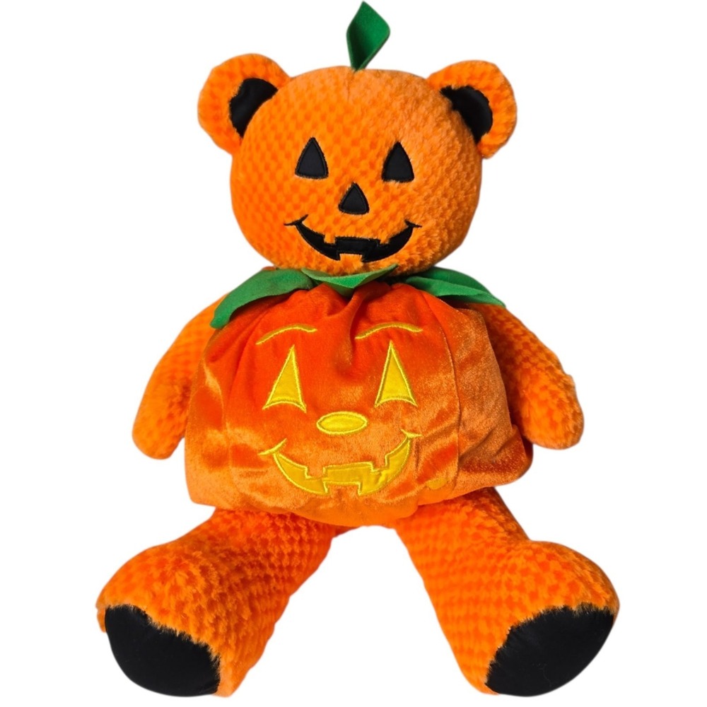 Build A Bear Halloween Pumpkin Teddy Bear Plush Size 12" Jack O Lantern Costume